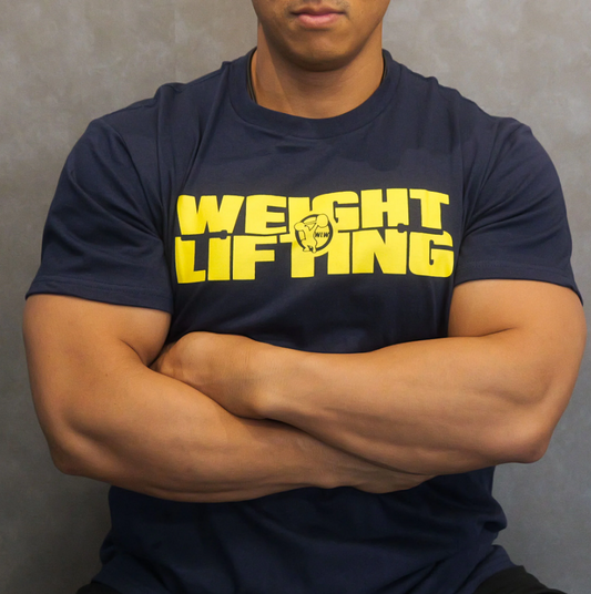 WE LIFT WEIGHTS ウエイトリフティングTシャツ (ヘイズブルー/グリーン)